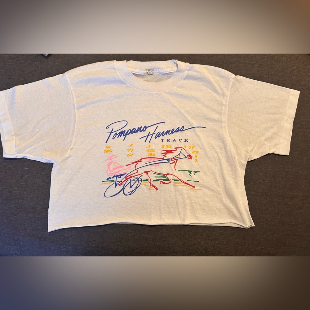 Vintage crop Tee Pompano Harness Tracks Small